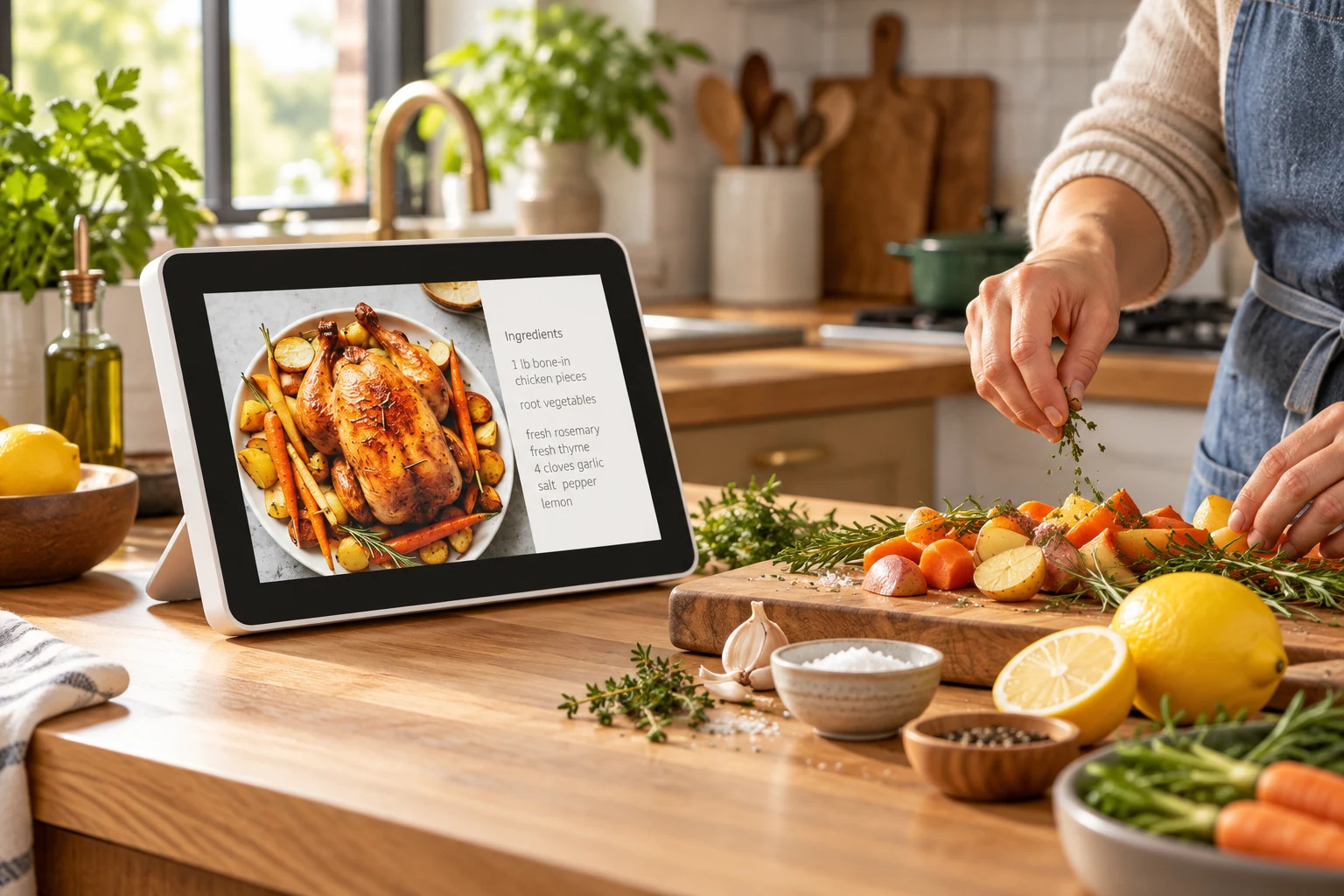 Meal planning on FotoCube in the kitchen